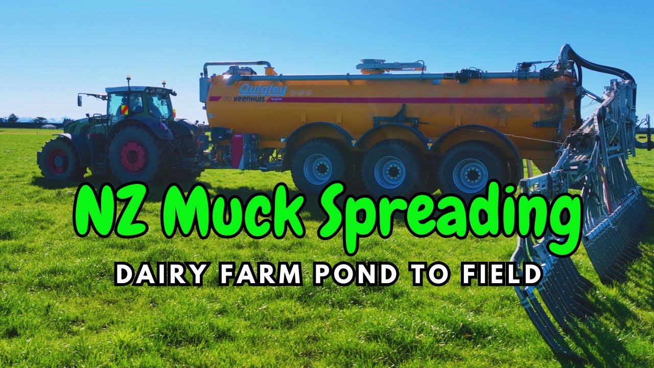 NZ Effluent spreading: Dairy farm pond to field using Quigleys ...