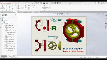 SolidWorks Tutorial Design Eccentric Sheave Parts and Assembly.