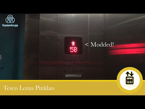 Tesco Lotus Pinklao Bangkok ** ThyssenKrupp Traction Elevator [Carpark, Front]