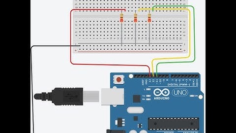 Simple Traffic light with Arduino 1 #arduino #embedded #robotics #LED #resistance