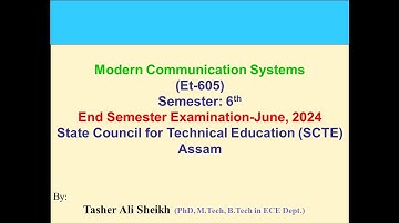 Modern Comunication Systems (MCS) Question Paper, June-2024, PART-A solution, Polytechnic Assam.