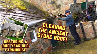 Cleaning the 300 year old stone roof and friends pay us a visit! #dailyvlog #restoration