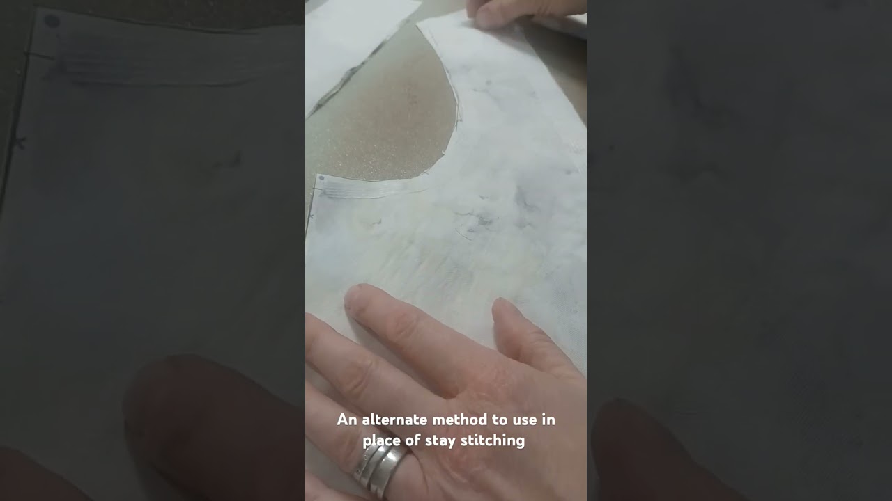 Using interfacing strips in place of stay stitching