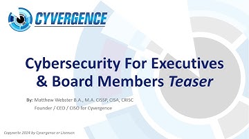 Cybersecurity For Executives and Board of Directors