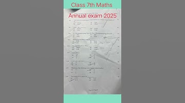 Class 7th Math | Annual exam question paper 25 | #annualexam2025 #class7maths #shorts #education