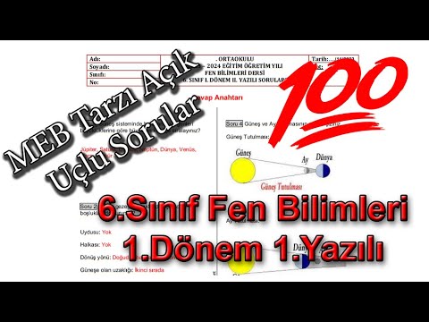 Fen Bilimleri 6.Sınıf 1.Dönem 1.Yazılı Açık Uçlu Sorular ve Cevapları