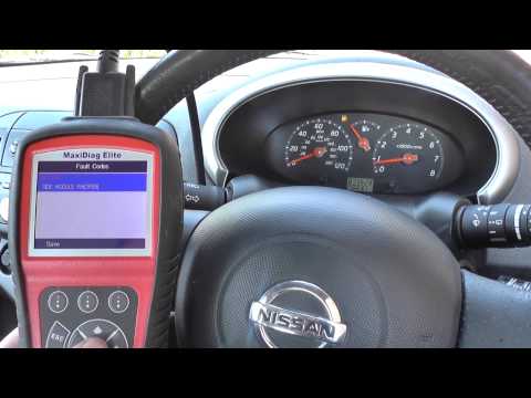 Nissan Micra Airbag Fault Code & Warning Light Reset B1129 Autel MD802