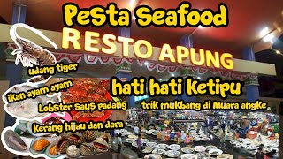 RESTO APUNG MUARA ANGKE JAKARTA - HATI HATI KETIPU - MAKAN PINGGIR LAUT - MUKBANG SEAFOOD