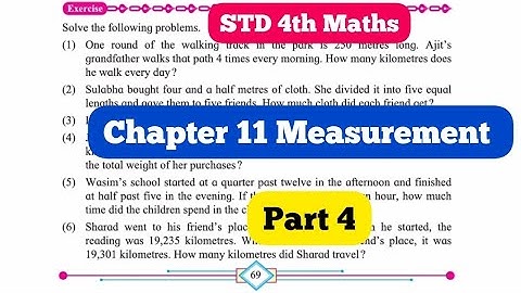 4th Std Maths Chapter 11 Measurement Page 69 Word Problems Part 4 - MH Board - Hindi Explanation