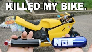 NOS Kit With Boost Bottle Installed on Pocket Bike! KILLED THE BIKE!!