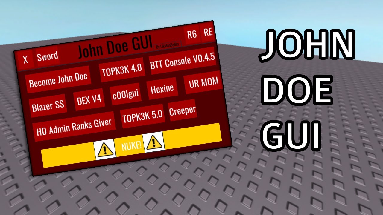 Roblox Require Script Showcase #1: John Doe GUI 
