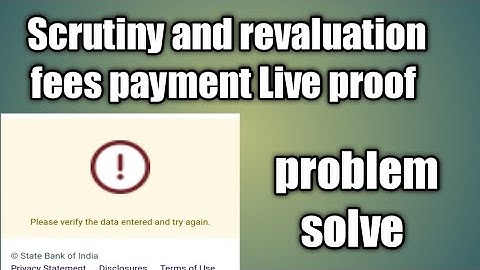 please verify the data entered and try again।। problem solve #fees #payment #revaluation #scrutiny