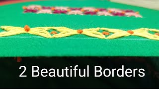 Wonderful Way To Embroider 2 Stunning Border By Hand | Embroidery For Beginners  Sun Embroidery