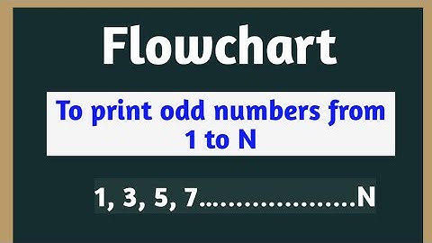 Draw Flowchart to print odd numbers from 1 to N. // Flowchart.