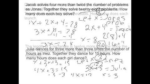 Unit 2 - Defining Variables and solving word problems