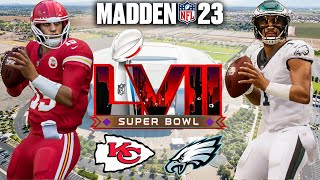 Chiefs vs Eagles Super Bowl 57 Simulation