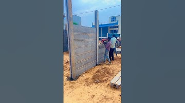 Readymade concrete compound RCC fins are installed by labour with great difficulty in this manner