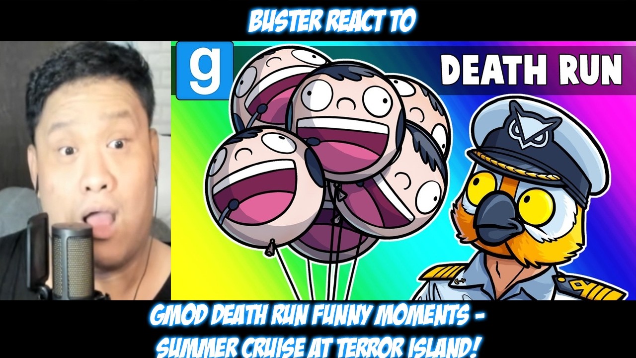 Buster Reaction to Gmod Death Run Funny Moments - Summer Cruise at Terror Island!