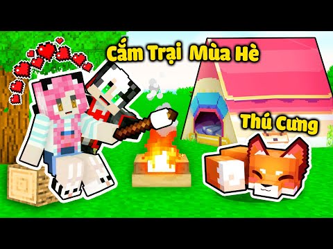 MỀU 24 GIỜ CẮM TRẠI THẾ GIỚI THÚ CƯNG CÙNG REDHOOD TRONG MINECRAFT*MỀU VÀ REDHOOD DÃ NGOẠI MÙA HÈ