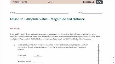 M3L11 Exit Ticket - 6th Grade