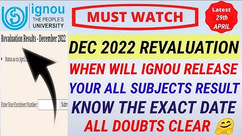 IGNOU December 2022 revaluation result update when will ignou release all subjects result #ignou