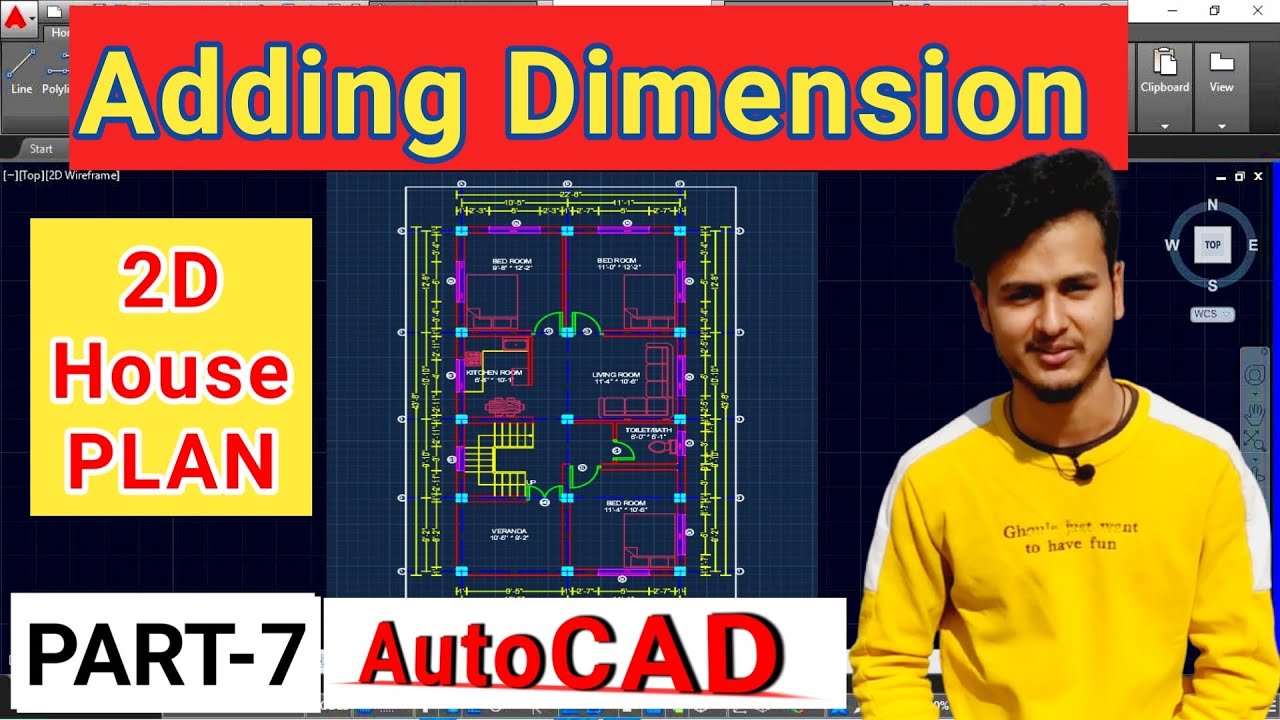 Dimensioning the 2D House Plan | How to Make House Plan in AutoCAD ...