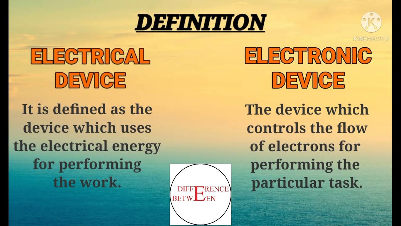 DB25 What is Difference Between Electrical and Electronic Device YouTube
