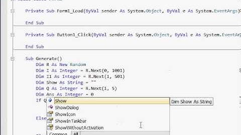 VB.Net How To Make Math Quiz