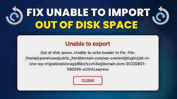 How to fix unable to import out of disk space in all in one wp migration | Unable to import error