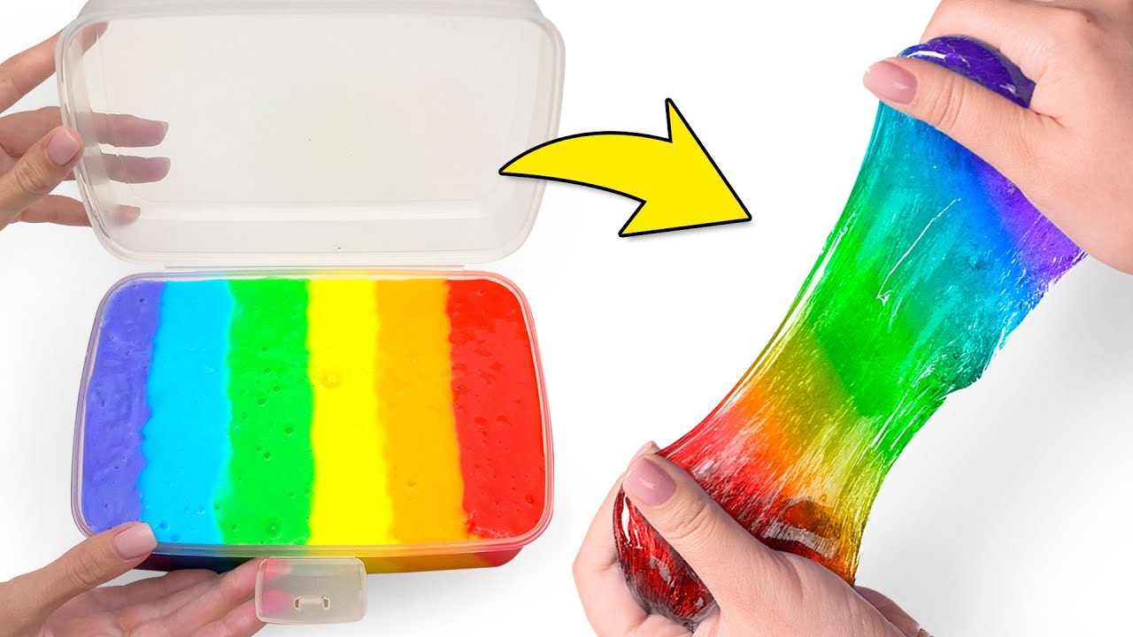 ⁣How To Make Rainbow Slime🌈💩