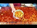 30년 떡볶이 전문점, 맛있는 매콤 달달 떡볶이, 대왕 오징어 튀김, Spicy Rice Cake, tteokbokki, fried squid, Korean street food