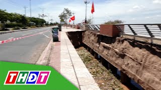 Kè Thường Thới Tiền Sạt Lở Nghiêm Trọng, Cấm Phương Tiện Qua Lại Thdt