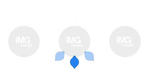 Three blue leaves petals sequential appearing loading icon animation