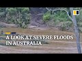 Stunning timelapse footage of severe rains in Australia flooding bridges and roads