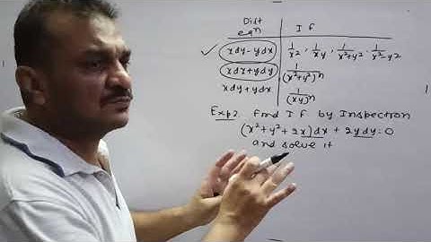 Exact Differential Equation- Integrating Factors by Inspection (Lecture- 3)