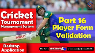 Cricket Management System Part 16 Player Form Validation screenshot 5