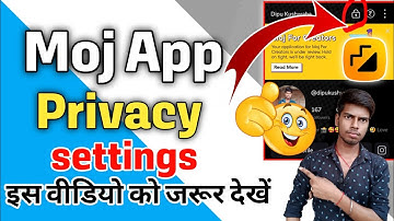 Moj App privacy settings | Moj privacy settings in Hindi | #Moj_App