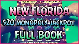 NEW $20 MONOPOLY JACKPOT - FULL BOOK!! + MORE BIG TICKETS! - FL Lottery Scratchers
