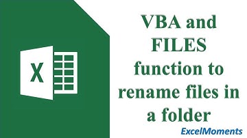 Excel VBA  with FILES function to rename files