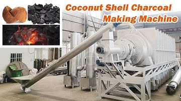Continuous Ghana coconut shell Charcoal making Machine #charcoalmachine #charcoalmakingmachine