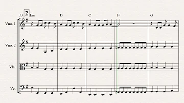 Aquarela - Toquinho - partitura simplificada quarteto de cordas - casamentos