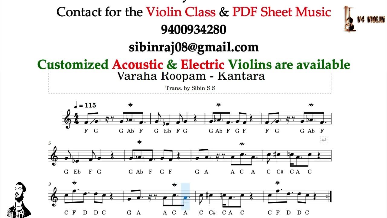 Kantara Varaha Roopam Easy Notes/ Free Sheet Music by Sibin S S YouTube