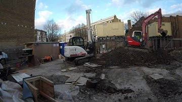 Piling for Basement construction time lapse
