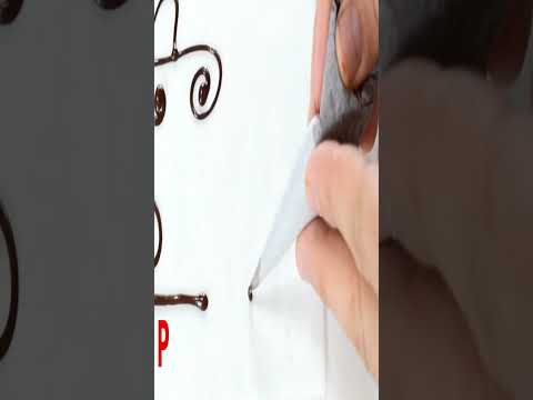 Learn how to draw the letter P with chocolate on different styles on your cakesshorts