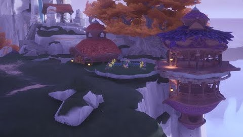 Palia Tutorial: How to Place some Housing Structures on top of a Winterlights Red Present