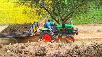 Eicher 557 Soil Loading and Unloading Sonalika DI 750 Tractor Digital Unload Facilities Tractorvideo