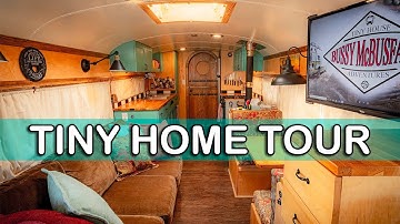 Skoolie Tour: He Built Her Dream Tiny House on Wheels!