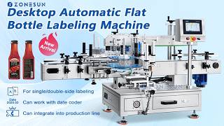 ZONESUN ZS-TB300M Automatic Stickers Flat Square Bottle Labeling Machine