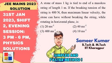 JEE Mains 2023, Physics Solutions, 31st Jan 2023, Shift 2, Evening Session: 3 PM - 6 PM, Q4