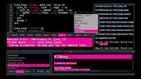Sam Aaron live coding w/ Sonic Pi